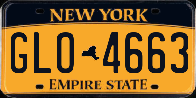 NY license plate GLO4663