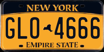 NY license plate GLO4666
