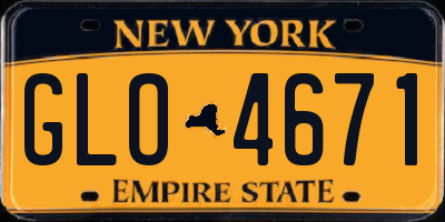 NY license plate GLO4671