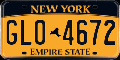 NY license plate GLO4672