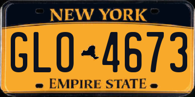 NY license plate GLO4673