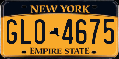 NY license plate GLO4675