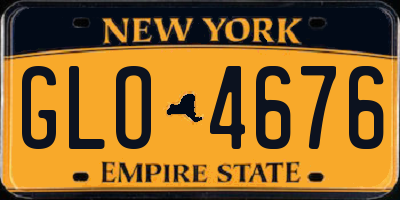 NY license plate GLO4676