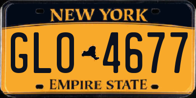 NY license plate GLO4677