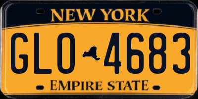 NY license plate GLO4683