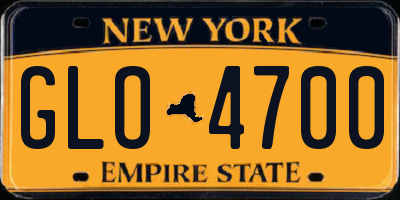 NY license plate GLO4700