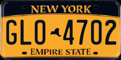 NY license plate GLO4702