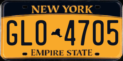NY license plate GLO4705