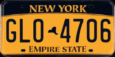 NY license plate GLO4706