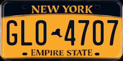 NY license plate GLO4707