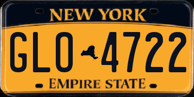 NY license plate GLO4722