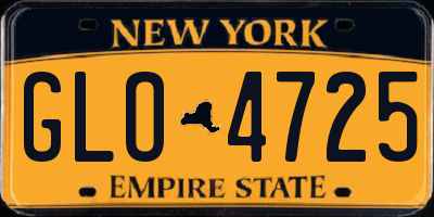 NY license plate GLO4725