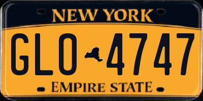NY license plate GLO4747