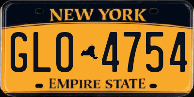 NY license plate GLO4754