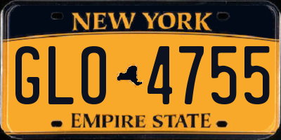 NY license plate GLO4755