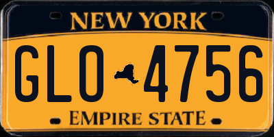 NY license plate GLO4756