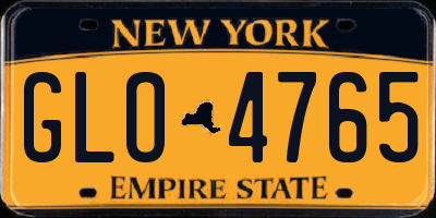 NY license plate GLO4765