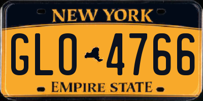 NY license plate GLO4766