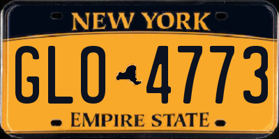 NY license plate GLO4773