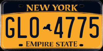NY license plate GLO4775