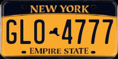 NY license plate GLO4777
