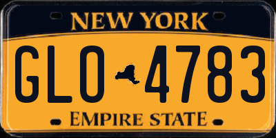 NY license plate GLO4783