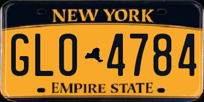 NY license plate GLO4784