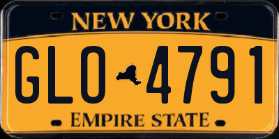 NY license plate GLO4791