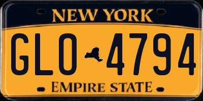 NY license plate GLO4794