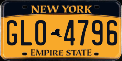 NY license plate GLO4796