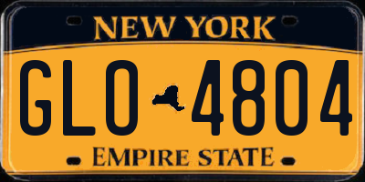 NY license plate GLO4804