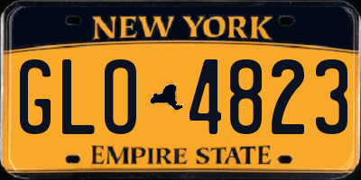 NY license plate GLO4823