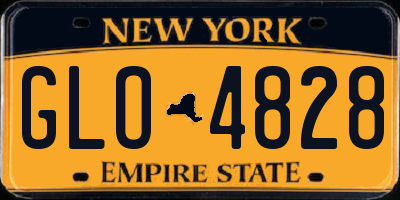 NY license plate GLO4828