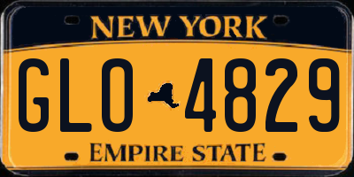 NY license plate GLO4829