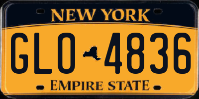 NY license plate GLO4836