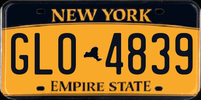 NY license plate GLO4839