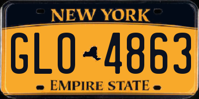 NY license plate GLO4863