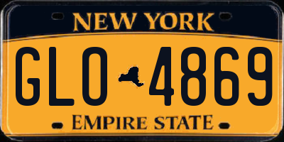 NY license plate GLO4869