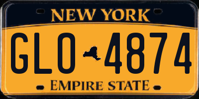 NY license plate GLO4874