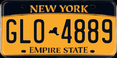 NY license plate GLO4889