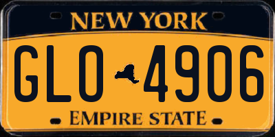 NY license plate GLO4906