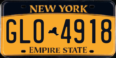 NY license plate GLO4918