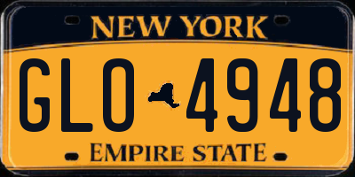 NY license plate GLO4948