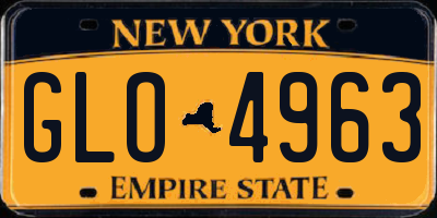 NY license plate GLO4963