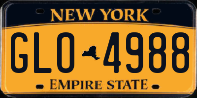 NY license plate GLO4988