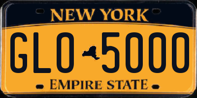 NY license plate GLO5000