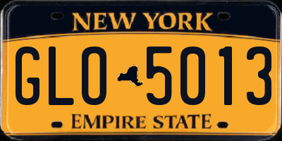 NY license plate GLO5013