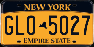 NY license plate GLO5027