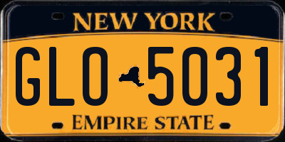 NY license plate GLO5031