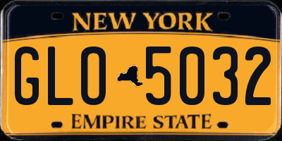 NY license plate GLO5032